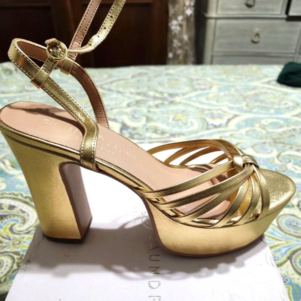 Gold Platform Heels